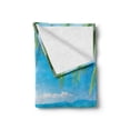 thumbnail image 2 of Beach Soft Flannel Fleece Throw Blanket, Exotic Lagoon Sand Ocean Paradise Picture Thailand Nature Picture, Cozy Plush for Indoor and Outdoor Use, 50" x 60", Sand Brown Sky Blue, by Ambesonne, 2 of 6