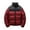 Red, variant on Men's Autumn&Winter Color Matching Stand-up Collar Hooded Long Sleeved Jacket Zipper Anorak Coats for Men Real down