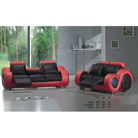 Modern Living Room Furniture - Living Room Furniture Modern Contemporary Beautiful Black / Red 2pc Sofa Set Sofa w Console And Loveseat Recliner Comfort Couch