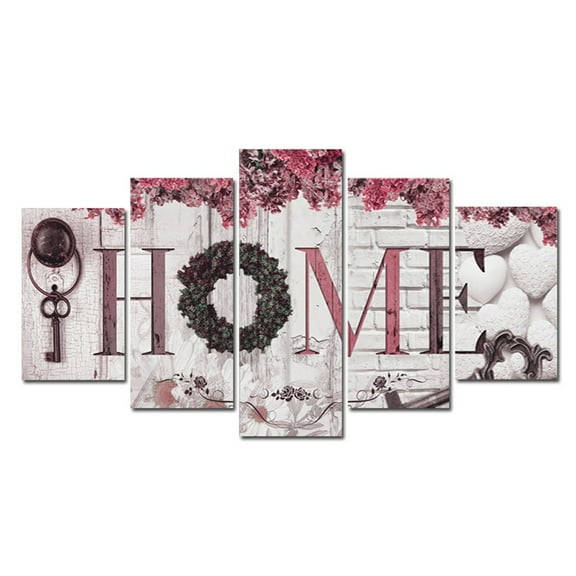 LMTODLFG Modern Canvas Print Wall Art - 5 Pieces Sweet Home Sign Wall Art, Black and white Home Quotes Painting, modern Family Wall Decor