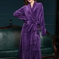 thumbnail image 2 of AOOCHASLIY Bath Robes for Women Clothes Adult Plush Robes Home Wear Flannel Nightgown Long Coral Velvet Bathrobe, 2 of 4