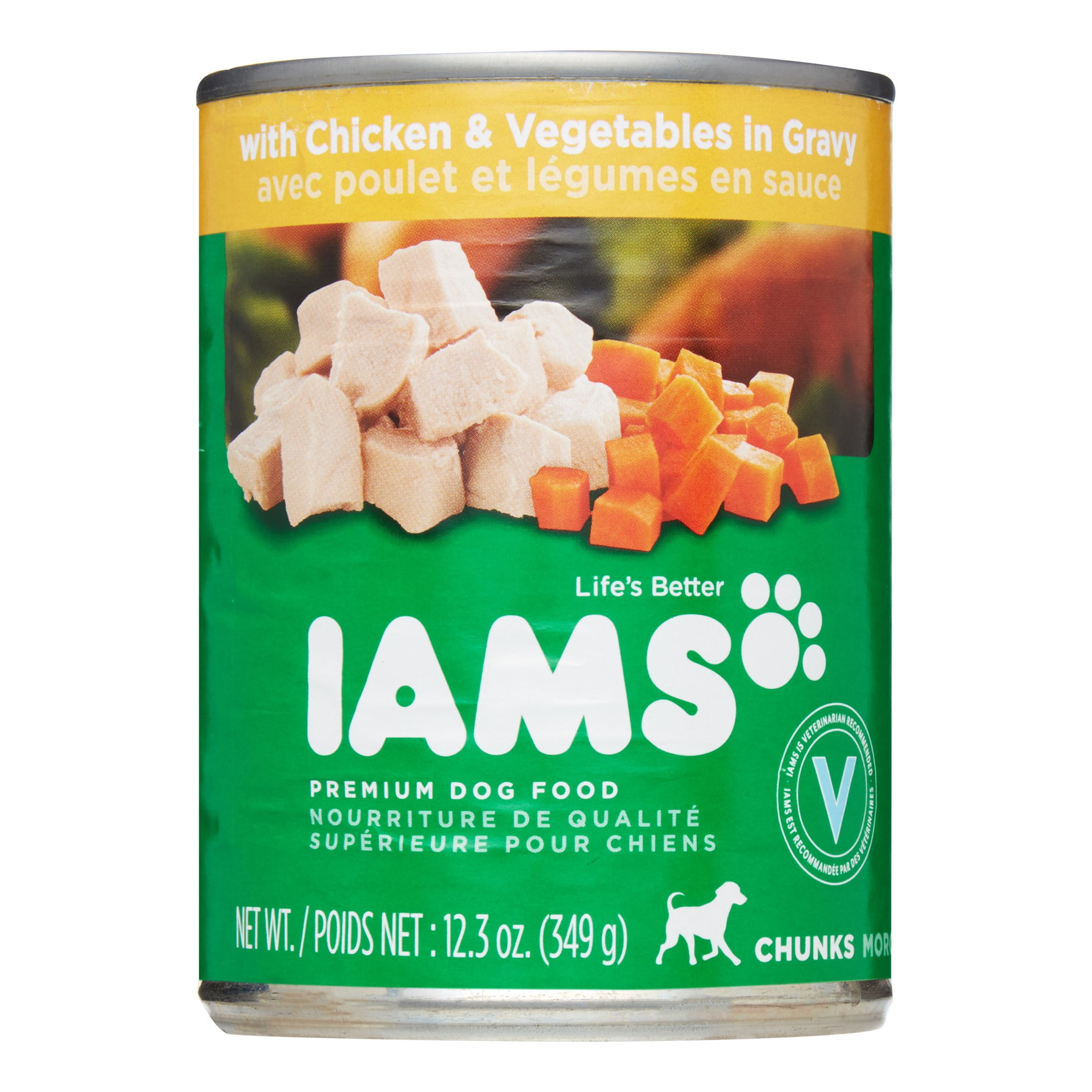 Iams Chunks Chicken & Vegetables in Gravy Wet Dog Food, 12.3 Oz (Case