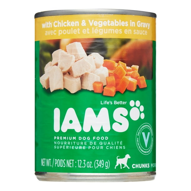 Iams Chunks Chicken & Vegetables in Gravy Wet Dog Food, 12.3 Oz (Case ...