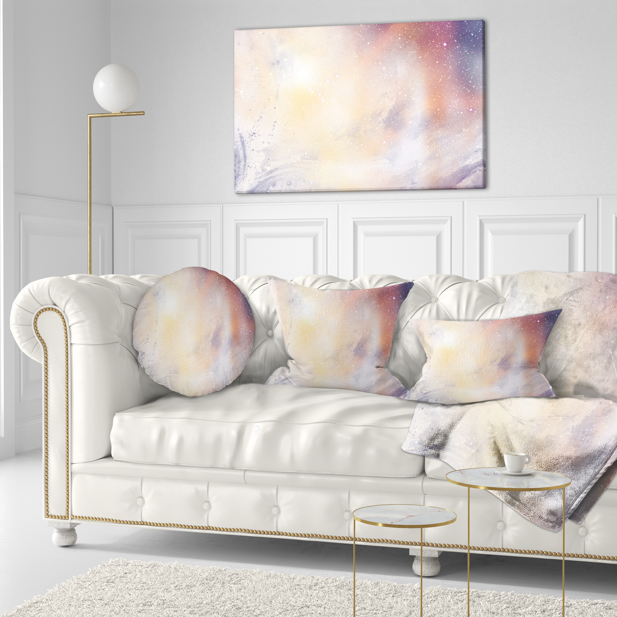 Designart Blurry Watercolor with Star - Abstract Throw Pillow - 12x20
