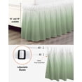 thumbnail image 3 of Sage Green Bed Skirt California King Size 18" Drop Green Gradient Ombre Color Ruffled Wrap Around Bed Skirts Adjustable Elastic Bedskirt Dust Ruffle for California King Size Bed, 3 of 7