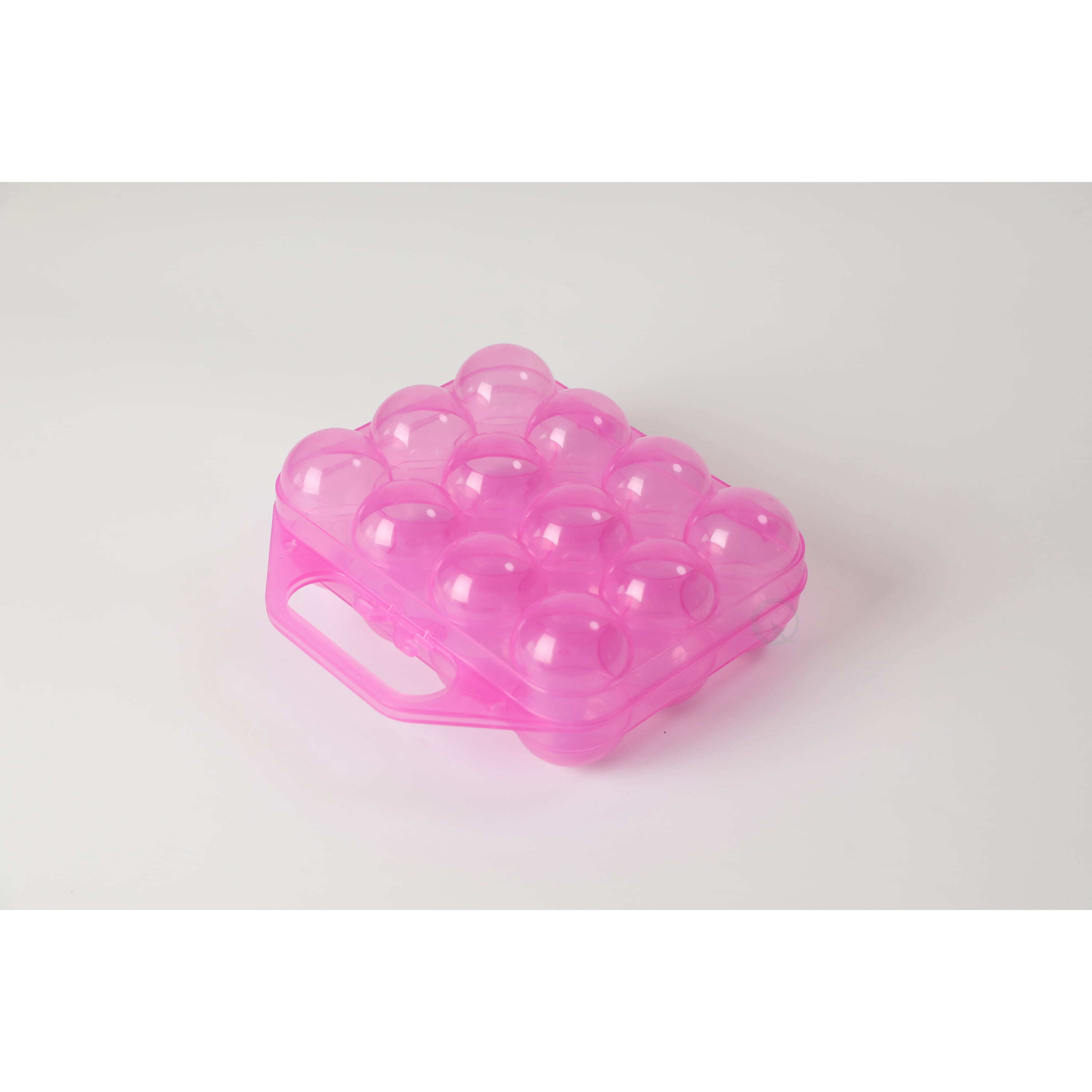 Clear Plastic Egg Carton-12 Egg Holder Carrying Case with Handle