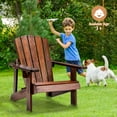 thumbnail image 3 of Infans Set of 2 Kid's Adirondack Chair Patio Wood High Backrest Arm Rest Outdoor Coffee, 3 of 7