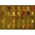 thumbnail image 1 of Ahgly Company Machine Washable Indoor Rectangle Abstract Yellow Modern Area Rugs, 6' x 9', 1 of 4