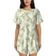 thumbnail image 1 of Fotbe Rose Conjunto de Pijama Estampado para Mujer, 2 Piezas, Ropa de Dormir con Camiseta de Manga Corta y Shorts Suaves-Medium, 1 of 6
