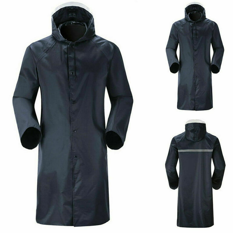 YUHAOTIN Rain Ponchos for Adults Heavy Duty Clear Men's Waterproof Raincoat  Lightweight Casual Hooded Rain Coat Long Jacket Coat Mens Poncho Hoodie