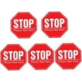thumbnail image 1 of 5 Sheets Stop Sign Vinyl Stop Wall Sticker Stop Floor Sticker Decals Keep Distance Stickers Reminding Floor Decals Red, 1 of 8