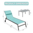 thumbnail image 2 of 3PCS Patio Chaise Lounge Chair Sets with Side Table, Textilene Reclining Chair w/ Adjustable Backrest, 2 Wheels and Aluminum Frame, Outdoor Recliners for Poolside Beach Balcony (Lake Blue), 2 of 6