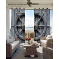 thumbnail image 6 of Grey Rudder Coastal Blackout Curtains for Bedroom Living Room Darkening Curtains 63 Inches Long Summer Nautical Beach Retro Window Curtain 2 Panels Set Window Treatment Grommet Drapes 42"x63", 6 of 9