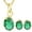 Green 01, variant on Blue Oval Cubic Zirconia Mangalsutra Pendant Necklace and Earrings Jewelry Set for Women Brides Bridesmaids