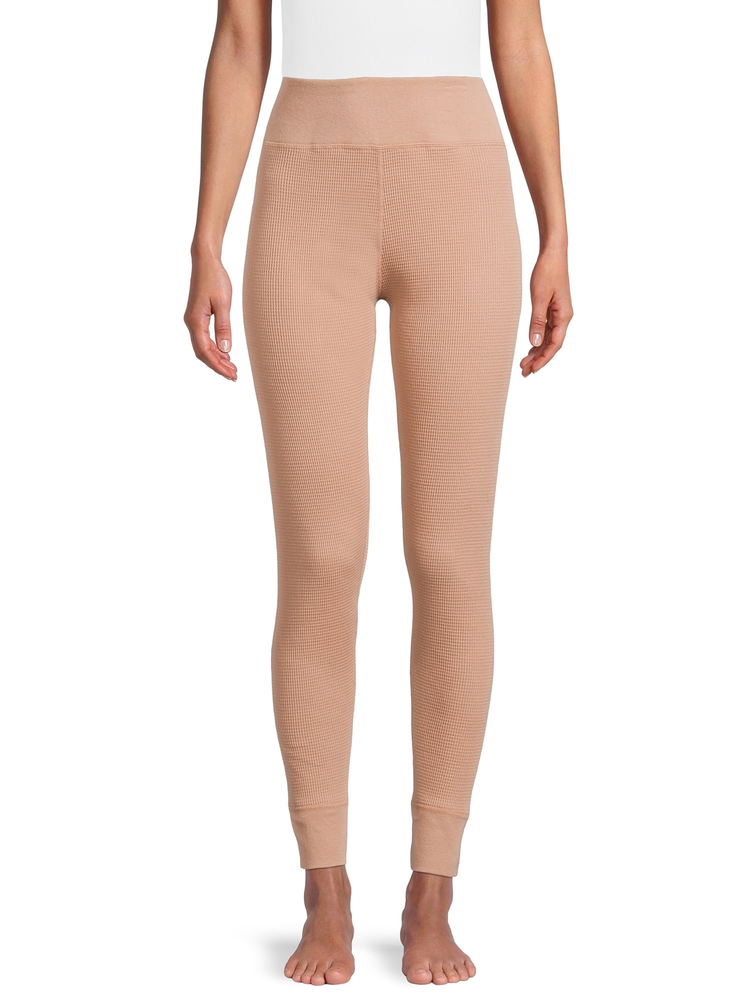 Hanes Women's Relaxed Fit Waffle Knit Thermal Tight with Yoga Waistband
