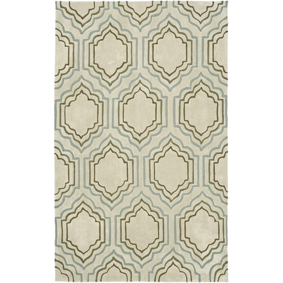 SAFAVIEH Modern Art Layne Geometric Polyester Area Rug, Beige/Multi, 4' x 6'