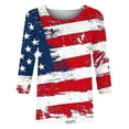 thumbnail image 5 of Lorytime Summer Shirts for Women Fourth of July Outfits Stars and Stripes Clothes Lorytime 3/4 Sleeve Holidays Wear, 5 of 5