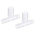 thumbnail image 1 of Unique Bargains 14x20x14mm OD PP Reducing Barb Hose Fitting Tee T Shape 3 Way Pipe Connector, Translucent 2 Pack, 1 of 5