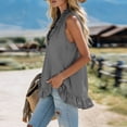 thumbnail image 3 of Business Casual Tops for Women Ruffled Hem Sleeveless Loose Pullover Casual Blouse Summer Clothes for Women, 3 of 4