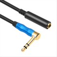 thumbnail image 2 of Right Angle 6.35mm TRS Stereo Male to Female Audio Cable,100cm, 2 of 5