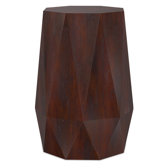 Simpli Home Kurt 15 inch Wide Solid Acacia Wood Contemporary Side Table in Walnut Brown