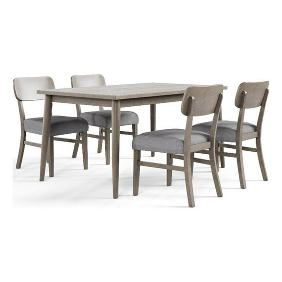 Furniture of America Vann 5-Piece Wood Dining Table Set in Gray