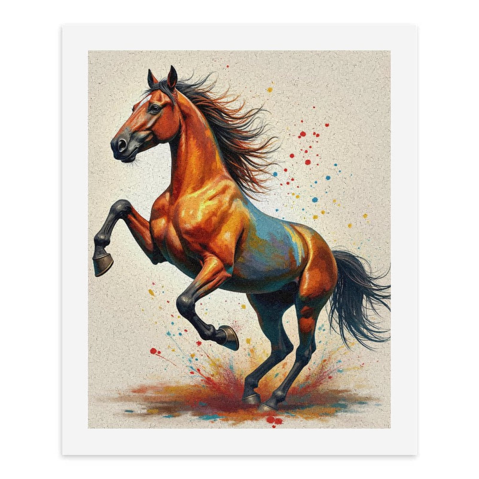 Paint By Numbers Kit for Adults Beginner - DIY Dynamic Splatter Horse Art Canvas Painting Kits for Adults, Frameless Paint By Number for Adults for Home Wall Decor 16x20 Inch