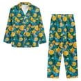 thumbnail image 6 of FOR U DESIGNS Flower Lemon Pajama Sets for Women 2 Piece Pants Button Up Nightshirts for women Sleepwear Long Sleeve Pants and V-neck Tops Size S Womens Nightwear, 6 of 7
