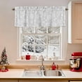 thumbnail image 2 of Kitchen Cafe Valance Curtain for Small Windows,Xmas Snowflakes on Gray Rod Pocket Short Valances,42x18in, 2 of 9