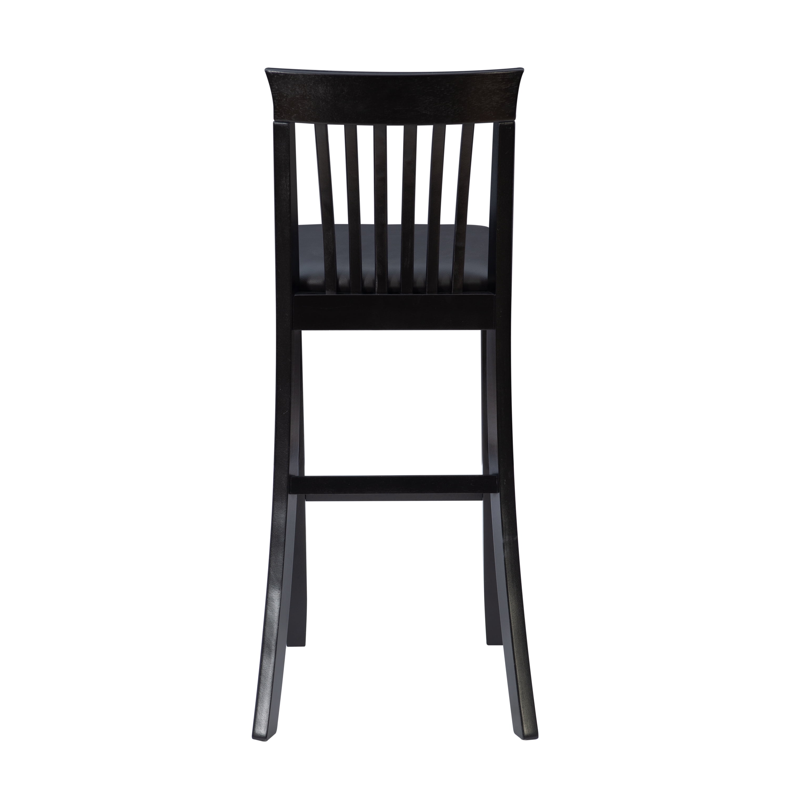 Linon Torino 30" Craftsman Indoor Wood Bar Stool, Black/Black Faux Leather