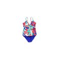 thumbnail image 1 of Swim Solutions Womens Tahiti Twist Brief 2 Piece Tankini, Blue, 8, 1 of 2