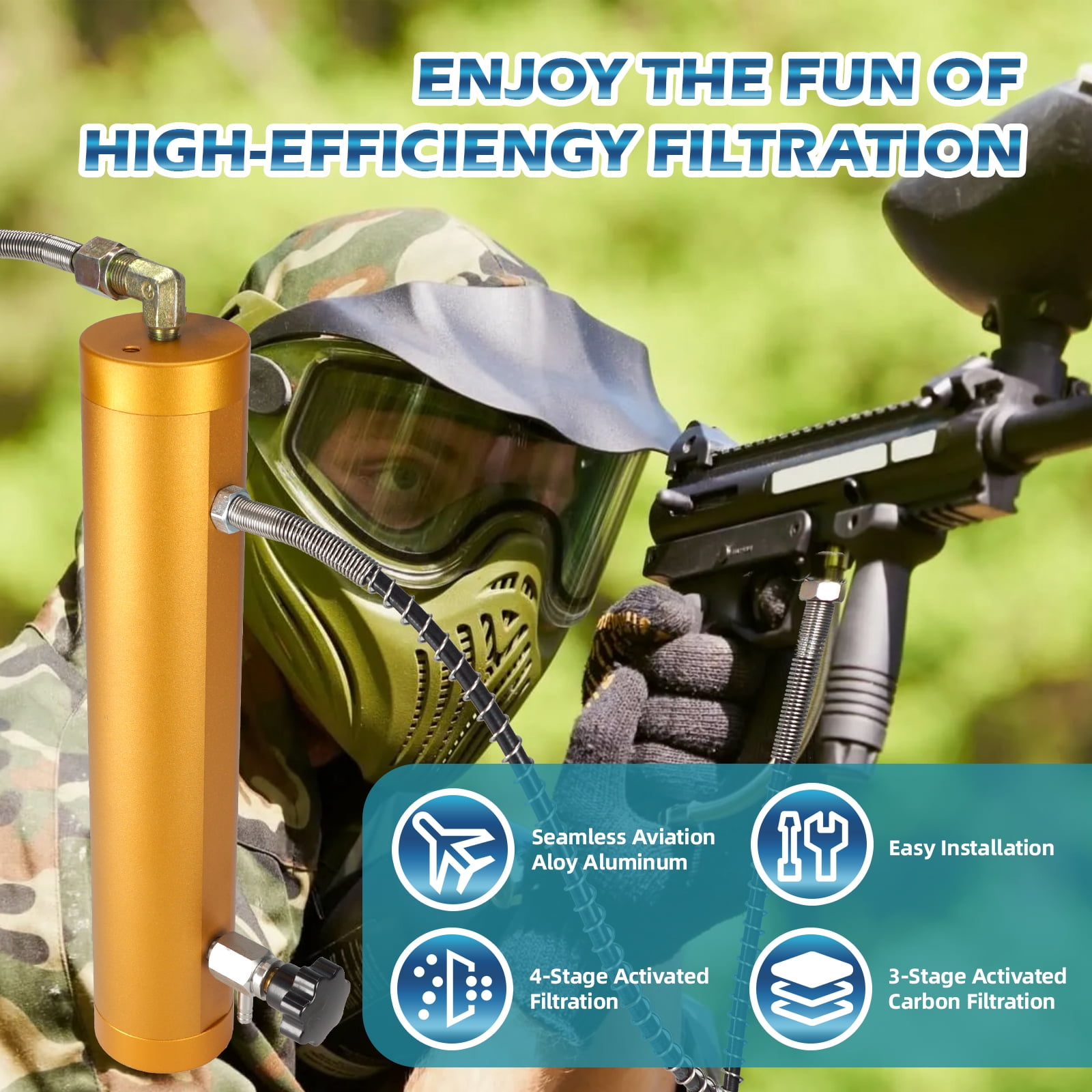 PCP Air Compressor Oil Water Separator 30Mpa High Pressure Air Filter External Water Oil Separator Filtration for Air Compressor Air Pump