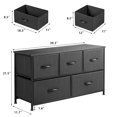 thumbnail image 6 of Homall 5 Drawer Dressers Wide Chest of Drawers Nightstand TV Stand with Wood Top Rustic Storage Tower Storage Dresser for Living Room, Bedroom, Hallway, Black, 6 of 9