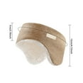 thumbnail image 5 of Ppsfege Ear Warmer Fuzzy Lined Winter Ear Headband Full Cover Cold Weather Ear Muffs and Bands for Running Cycling Soft Sleep Mask, Khaki, 5 of 6