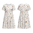 thumbnail image 3 of Bixox Robe d'Été à Manches Courtes pour Femmes Robe Ample Longueur Genou avec Poches-Café, 3 of 7