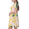 thumbnail image 2 of Naloa Banana With Leaves Print Womens Summer A-Line Dress with Pockets,Short Sleeve Dresses,Flowy Beach Swing Dress for Vacation Travel, 2 of 6
