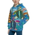 thumbnail image 2 of Kll Unisex Kids Boys Girls Hooded Pocket Pullover Hoodies-Little Sea Turtles, 2 of 9