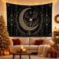 thumbnail image 3 of Patterned Deer Within a Celtic Crescent Moon, Mystical Celestial for Nature Lovers, Nordic Wall Art, Housewarming Gift, Tapestry Wall Hanging for Bedroom and Living Room, 3 of 7