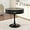Black, variant on Black 31.5" Round Dining Table with Hidden Storage | Seamless Faux Woodgrain Tabletop, 2 Sliding Doors, Metal Pedestal Base for Small Spaces