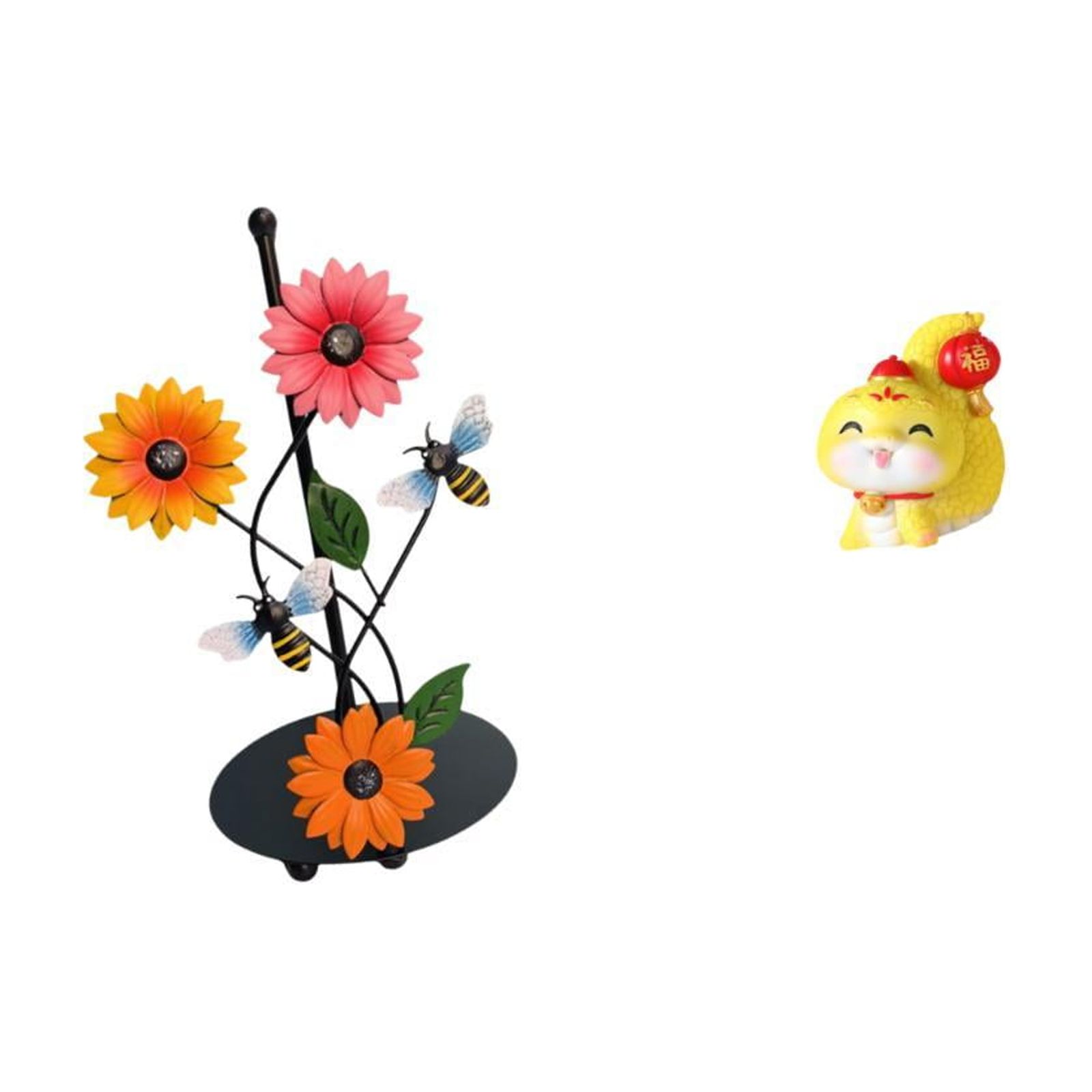Fiocias Cartoon Snake Paper Towel Holder Dispenser Non Slip Vertical Tissue Holder Rack Decorative Figurine Resin Tabletop Ornament for Shelf Table Centerpiec