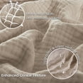thumbnail image 2 of PHF 100% Cotton Muslin Queen Blanket, 90" x 90", 4-Layer Lightweight and Breathable Blanket, Luxuriously Soft Gauze Blanket for Couch Bed, Light Tan, 2 of 6