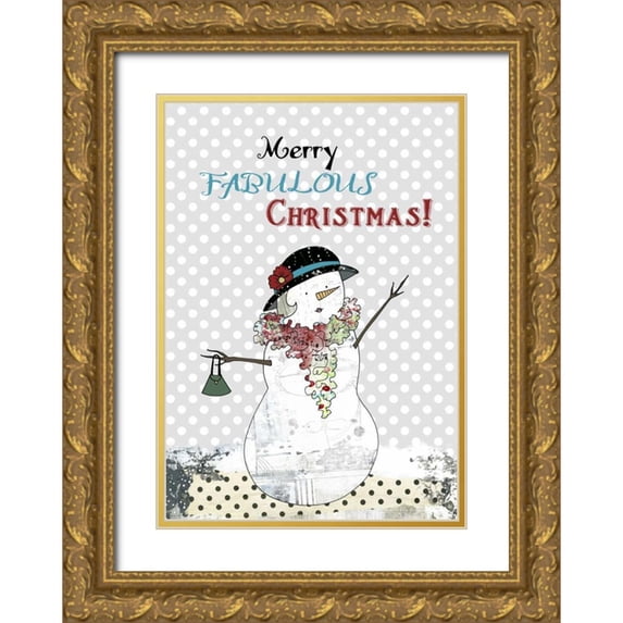 Ogren, Sarah 24x32 Gold Ornate Wood Framed with Double Matting Museum Art Print Titled - Fabulous Snow Lady