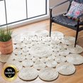 thumbnail image 2 of DN HANDICRAFT Round Jute Area Rug Living Room Rugs Hand Braided Circle Design White Dye Reversible Carpet (6x6 Sq Feet), 2 of 4