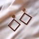 thumbnail image 2 of Pendientes colgantes S925 Minnieouse aleación de plata Dorado cuadrado barroco joyería de boda, 2 of 6
