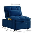 thumbnail image 4 of Convertible Chair Bed, 4 in 1 Convertible Sofa Bed Sleeper Chair with Adjustable Backrest & Side Pocket, Built-in Handle & Pillows, Sofa Couch Bed Sofa Chair for Living Room, Small Spaces, Navy Blue, 4 of 9