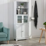Ameriwood Home Aaron Lane Bookcase with Sliding Glass Doors, White ...
