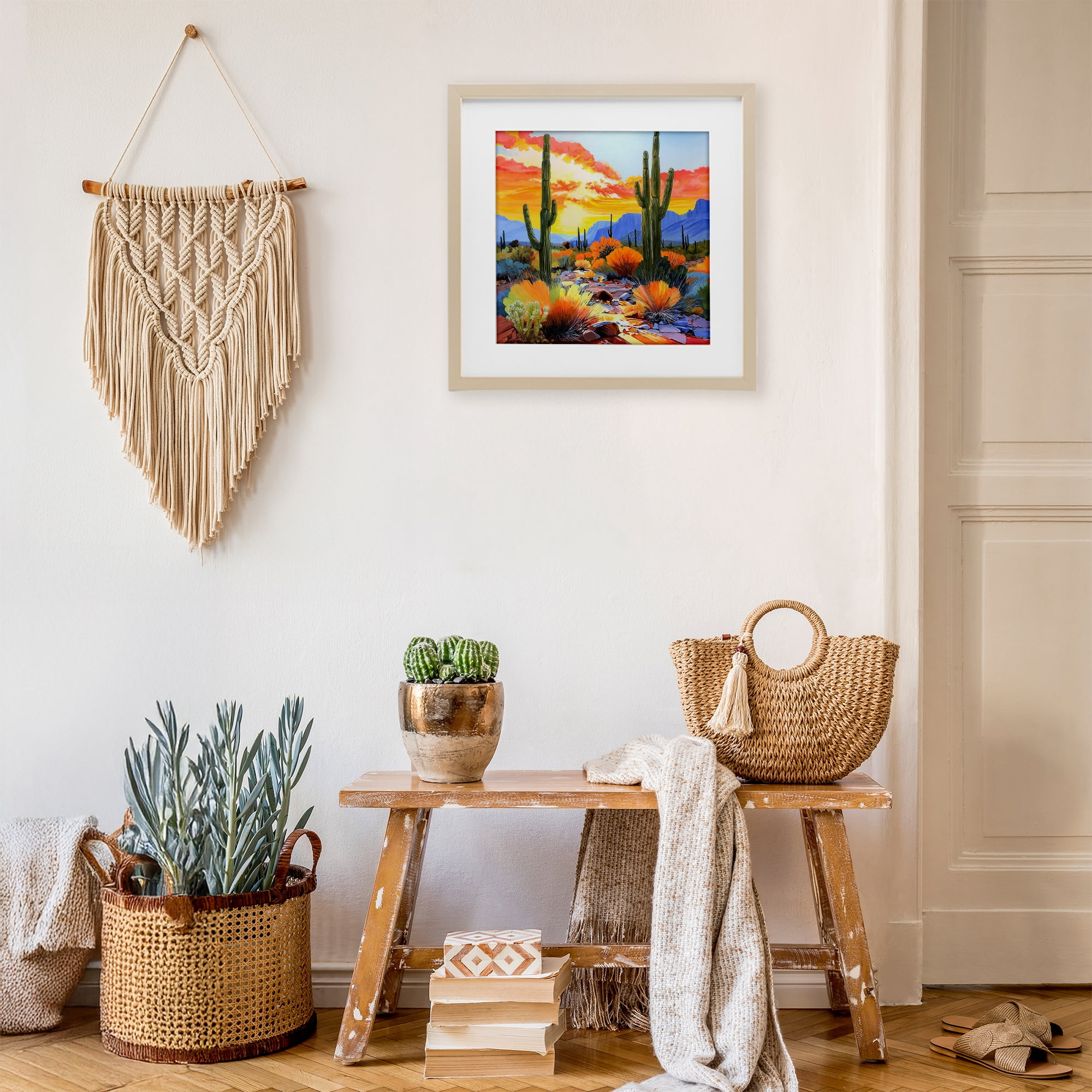 Stupell Industries Desert Splendor Cacti Birch Framed Print Under Glass, design by John Jaster