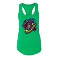 thumbnail image 2 of Wild Bobby, Colorful Sneakers Chucks Streetwear Ladies Racerback Tank Top, Kelly, Large, 2 of 3
