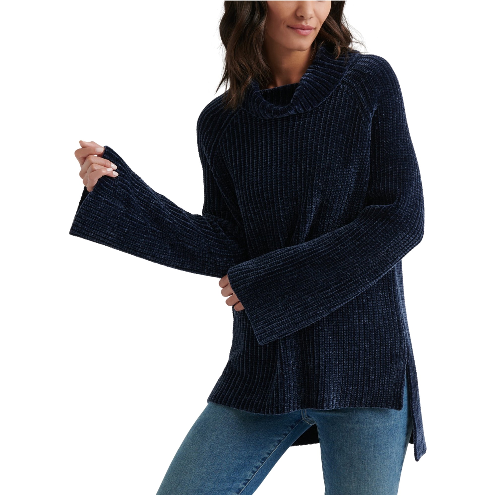 Womens Chenille Pullover Sweater, Blue 