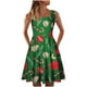 thumbnail image 1 of Moda mujer verano cuello redondo estampado navideño suelto cómodo vestido sin mangas Fridja hjkh547, 1 of 5